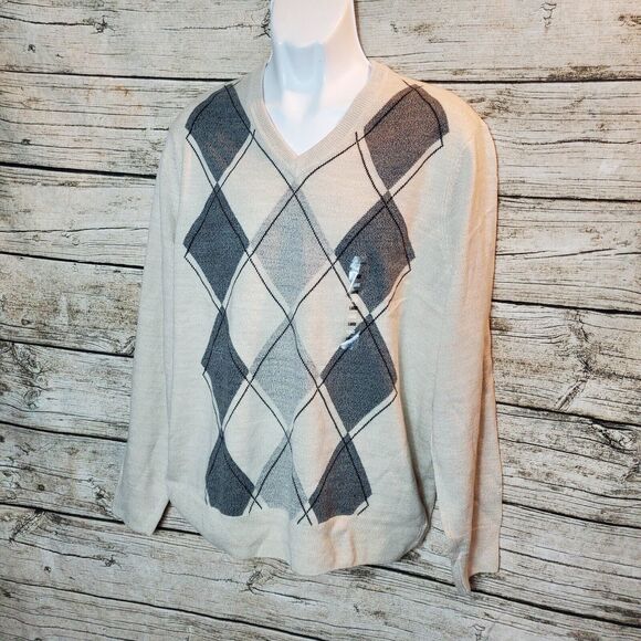 Dockers Patterned V Neck Sweater Size Large NWT Reg $55.00